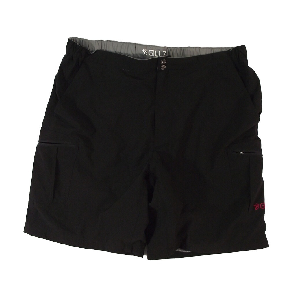 Gillz Mens Hybrid Swim Shorts 2XL Black Cargo Pockets Flex Stretch Trunks
